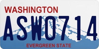 WA license plate ASW0714