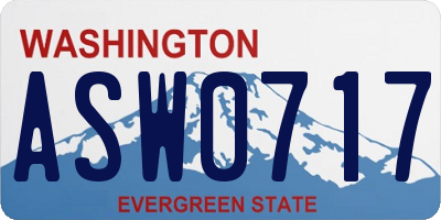 WA license plate ASW0717