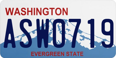 WA license plate ASW0719