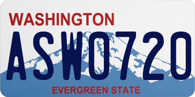 WA license plate ASW0720