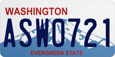 WA license plate ASW0721