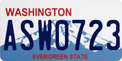 WA license plate ASW0723
