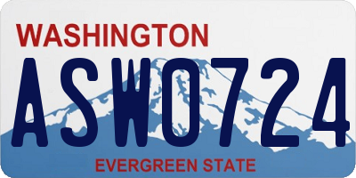 WA license plate ASW0724