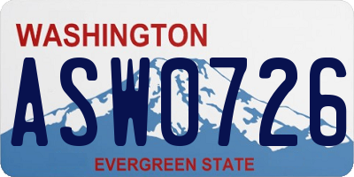 WA license plate ASW0726