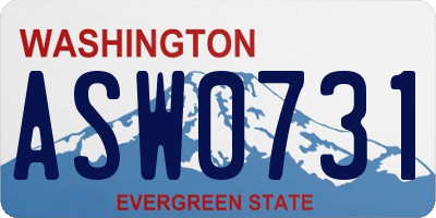 WA license plate ASW0731