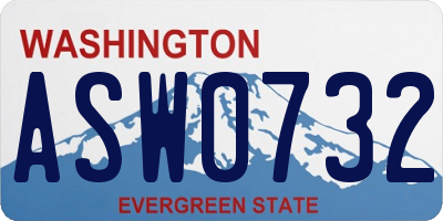 WA license plate ASW0732