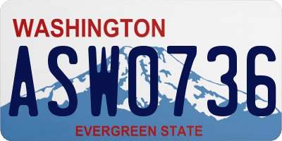 WA license plate ASW0736