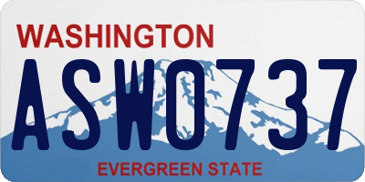 WA license plate ASW0737