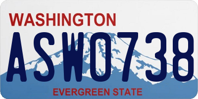 WA license plate ASW0738