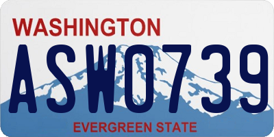 WA license plate ASW0739