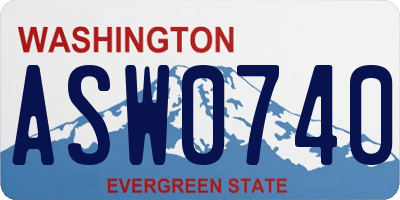 WA license plate ASW0740