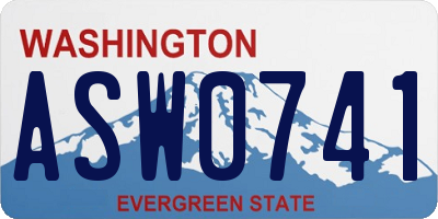 WA license plate ASW0741