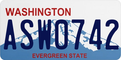 WA license plate ASW0742