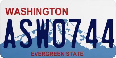 WA license plate ASW0744