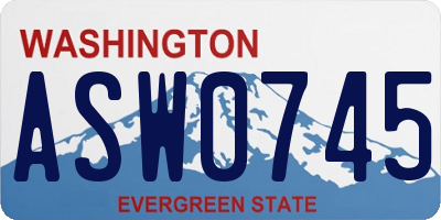 WA license plate ASW0745