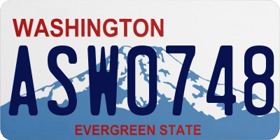 WA license plate ASW0748