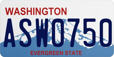 WA license plate ASW0750