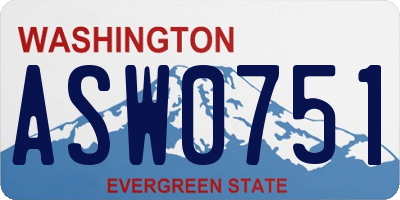 WA license plate ASW0751