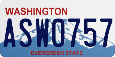 WA license plate ASW0757