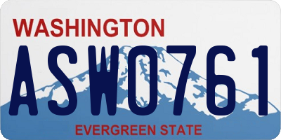 WA license plate ASW0761