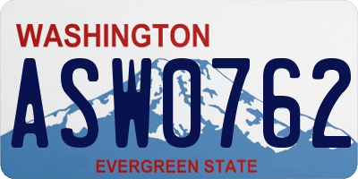 WA license plate ASW0762