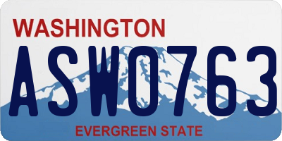 WA license plate ASW0763