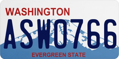 WA license plate ASW0766