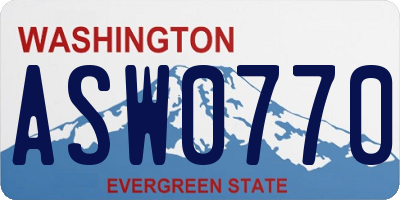 WA license plate ASW0770