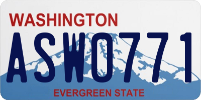 WA license plate ASW0771