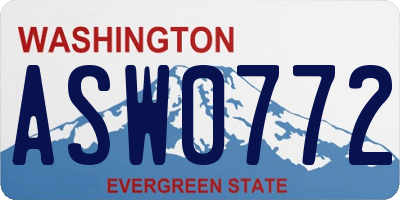WA license plate ASW0772