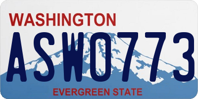 WA license plate ASW0773