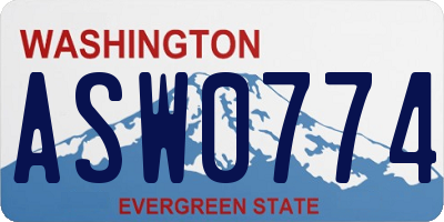 WA license plate ASW0774