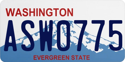WA license plate ASW0775