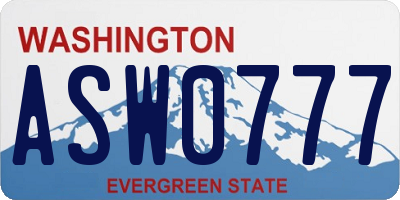 WA license plate ASW0777