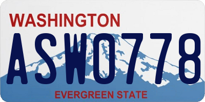 WA license plate ASW0778