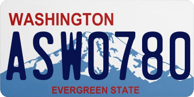 WA license plate ASW0780