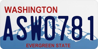 WA license plate ASW0781