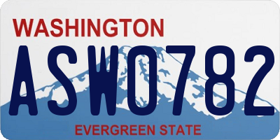 WA license plate ASW0782