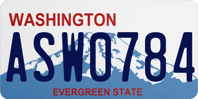 WA license plate ASW0784