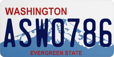 WA license plate ASW0786