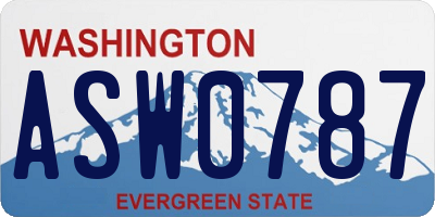 WA license plate ASW0787