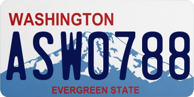 WA license plate ASW0788