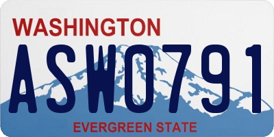 WA license plate ASW0791