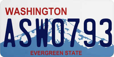 WA license plate ASW0793