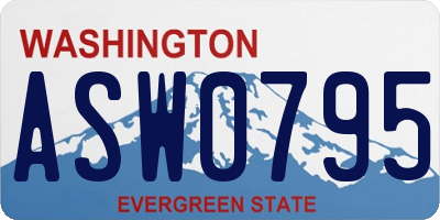 WA license plate ASW0795