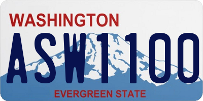 WA license plate ASW1100