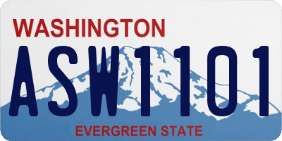 WA license plate ASW1101