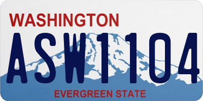 WA license plate ASW1104
