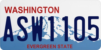 WA license plate ASW1105