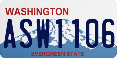 WA license plate ASW1106